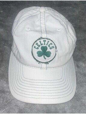 Boston Celtics Adidas Stretch fit White Hat/Cap Basketball canvas VGC